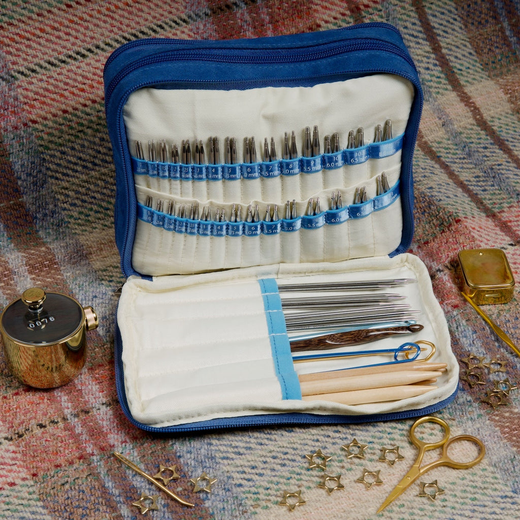 Blue Suede Needle Case