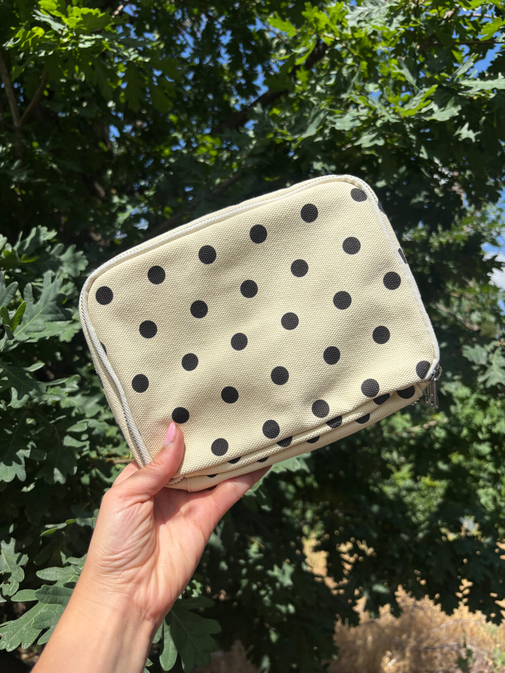 Polka Dot Canvas Needle Case