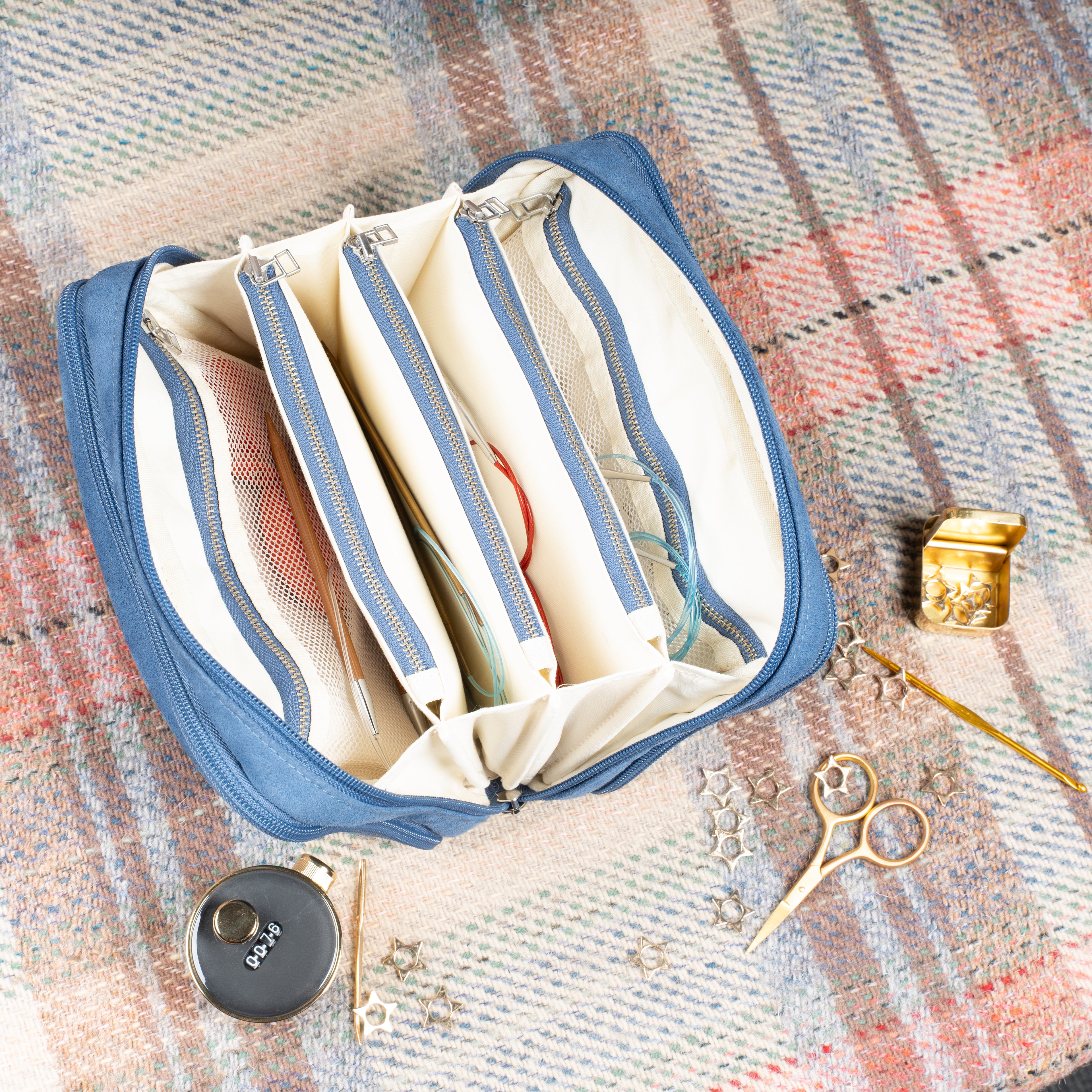 Blue Suede Needle Case