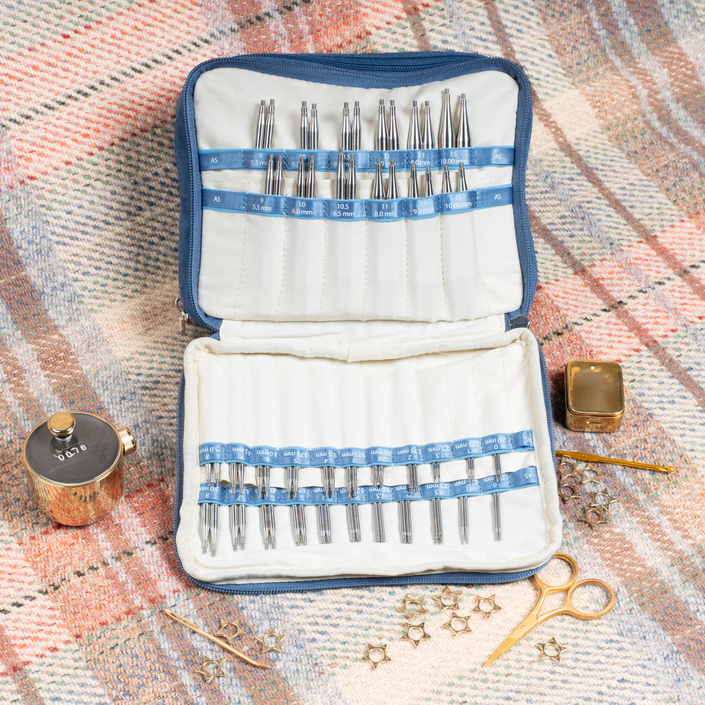 Blue Suede Needle Case