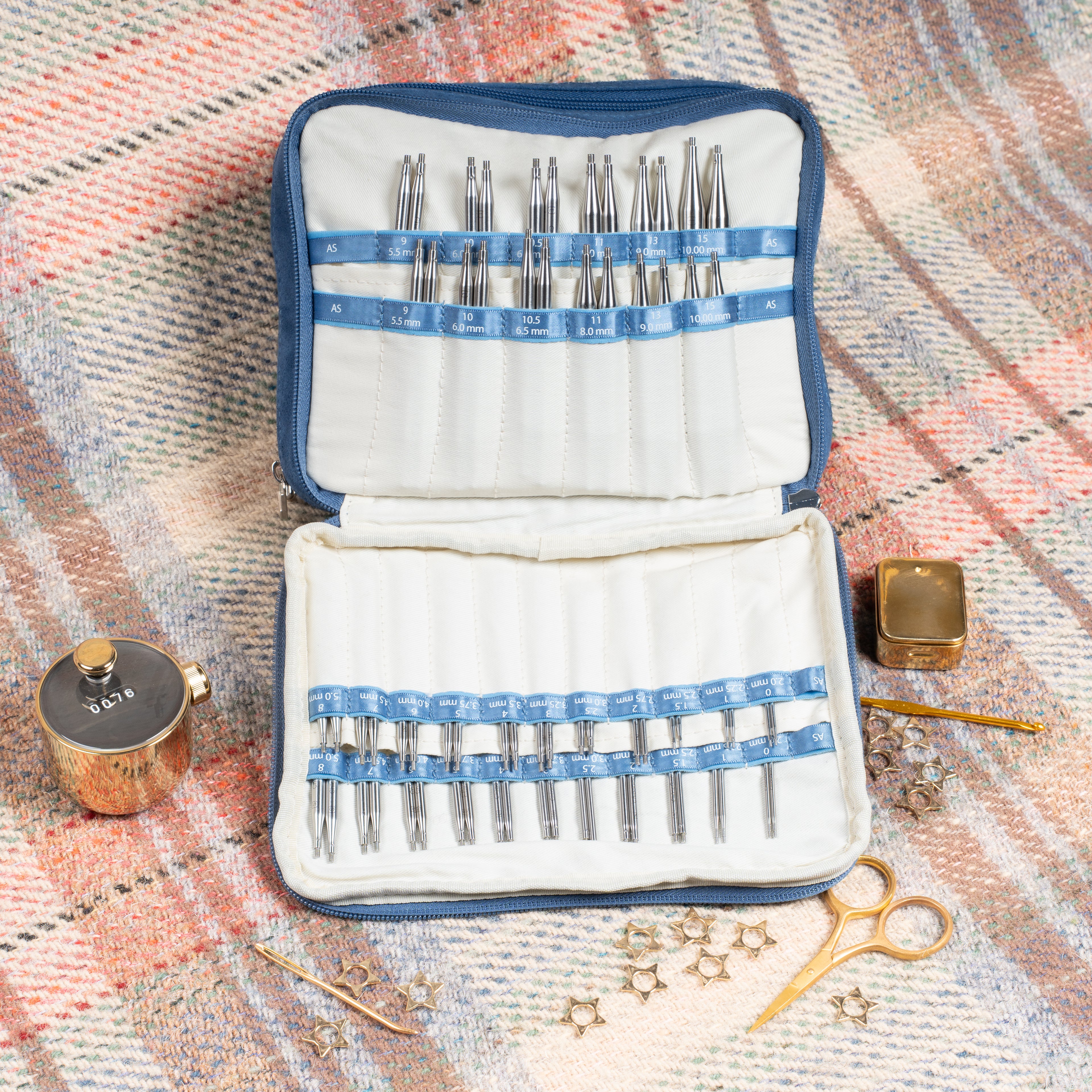 Blue Suede Needle Case